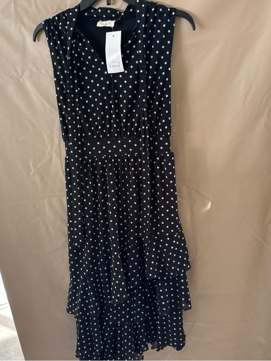 None Dresses & Skirts - Black Dress with White Polka Dots, Midi